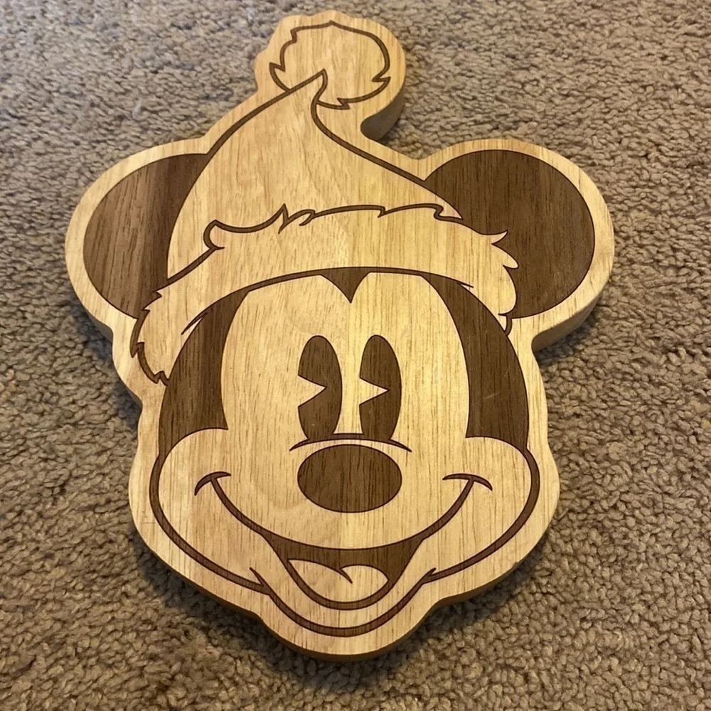 Disney Santa Mickey wooden serving board new
